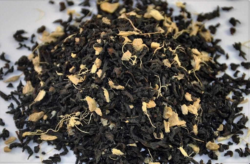 Ginger Organic Tea, Embassy House Blend,  Loose Black Assam Organic Tea With Shredded Ginger Root